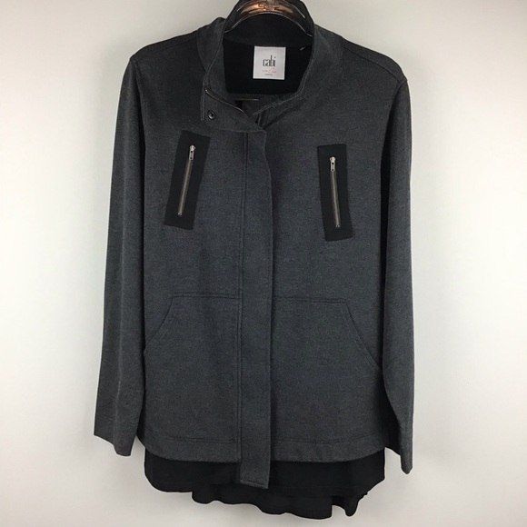 Cabi Love Carol Collection Gray & Black Ponte Jacket | Large - Picture 4 of 14